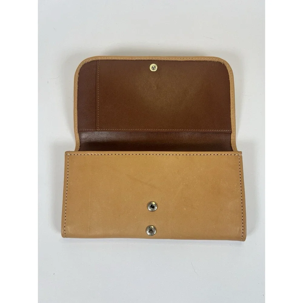 Western Leather Hand Tooled and Metal Studded and Painted Women's Wallet
